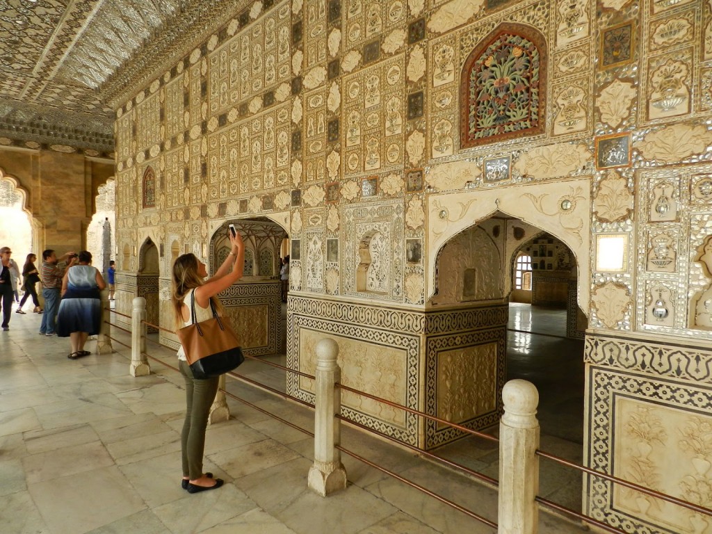 Sheesh Mahal (palácio de espelhos) dentro do Amber Fort 