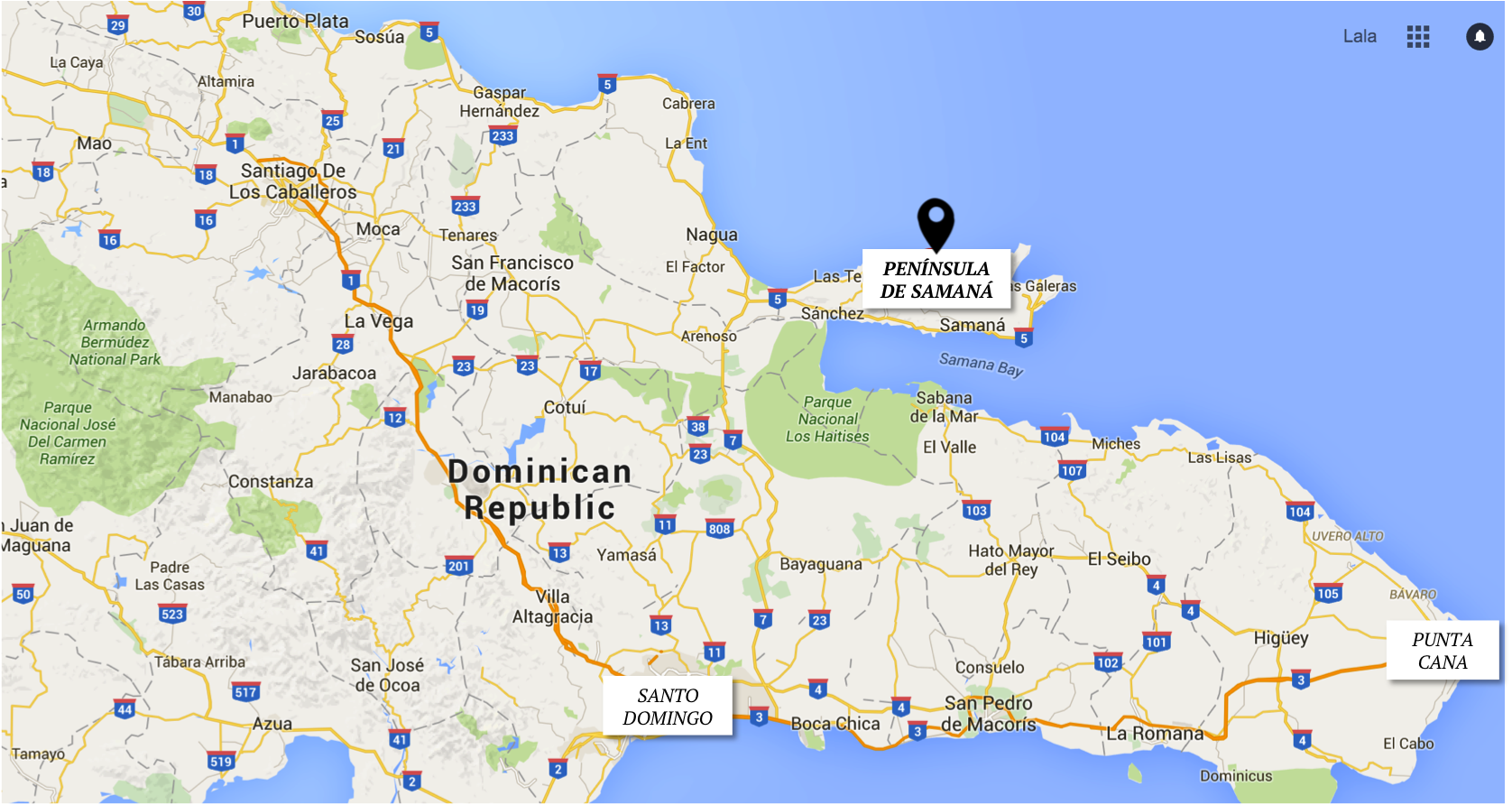 MAPA REPUBLICA DOMINICANA - ONDE FICA SAMANA