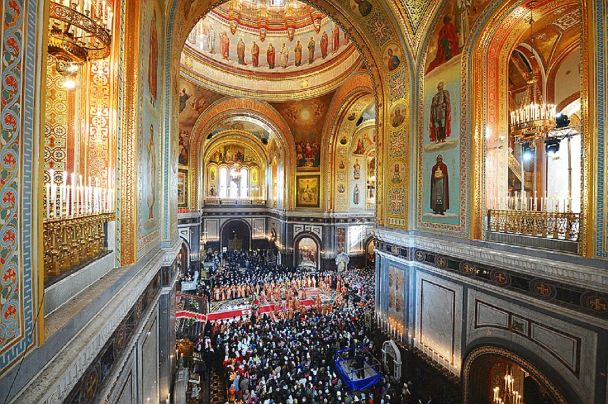 Interior da Catedral de Cristo Salvador, Moscou | foto: skyscrapercity.com