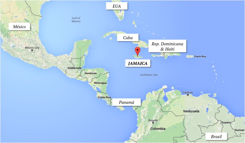 mapa jamaica viagem localização