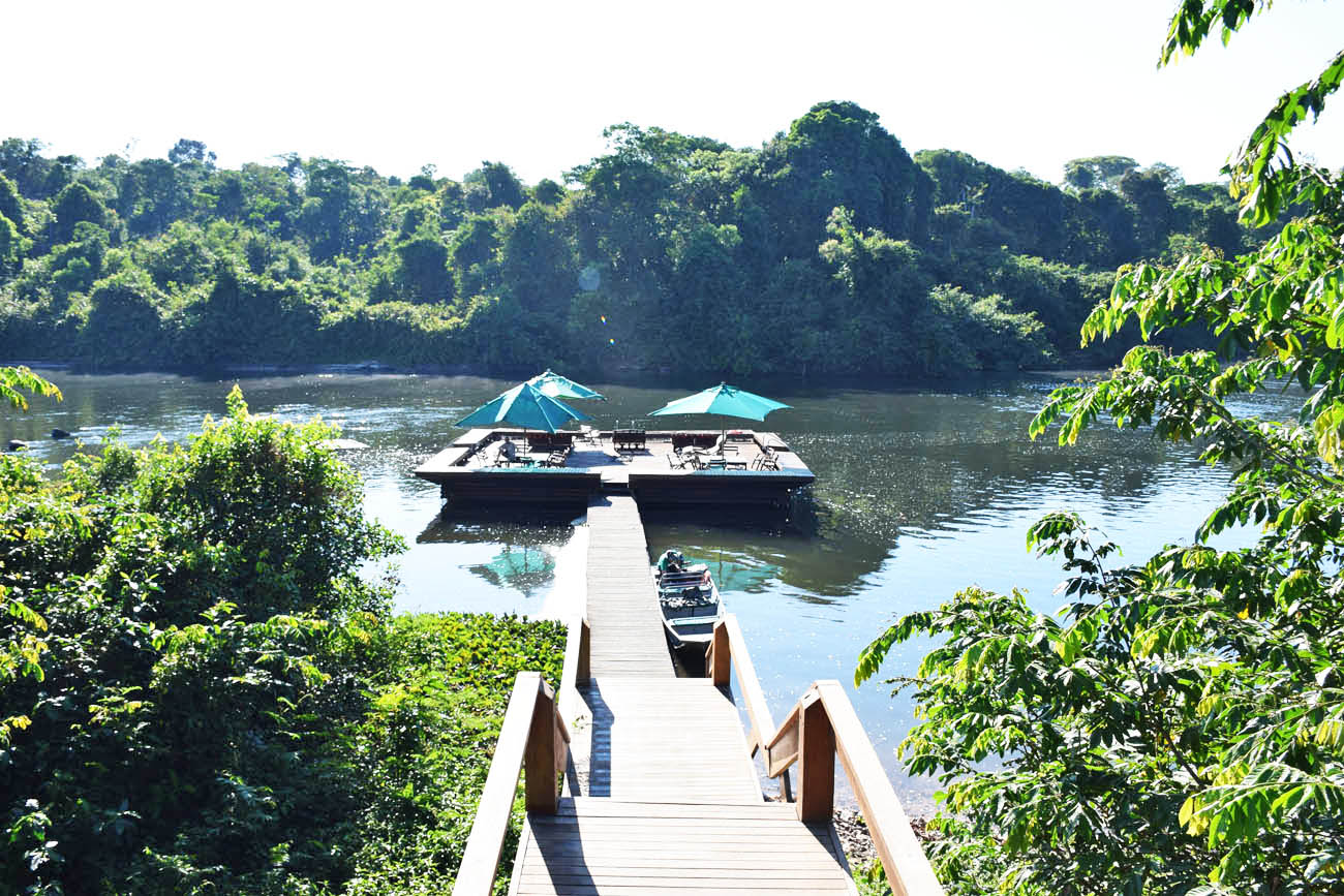Deck flutuante (maraaa!) do Cristalino Lodge - Floresta Amazônica