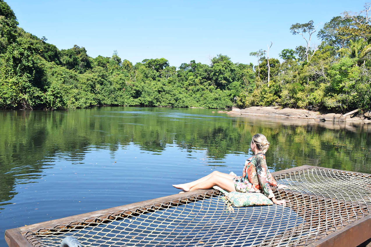 Redes do deck flutuante - Cristalino Lodge - Floresta Amazônica