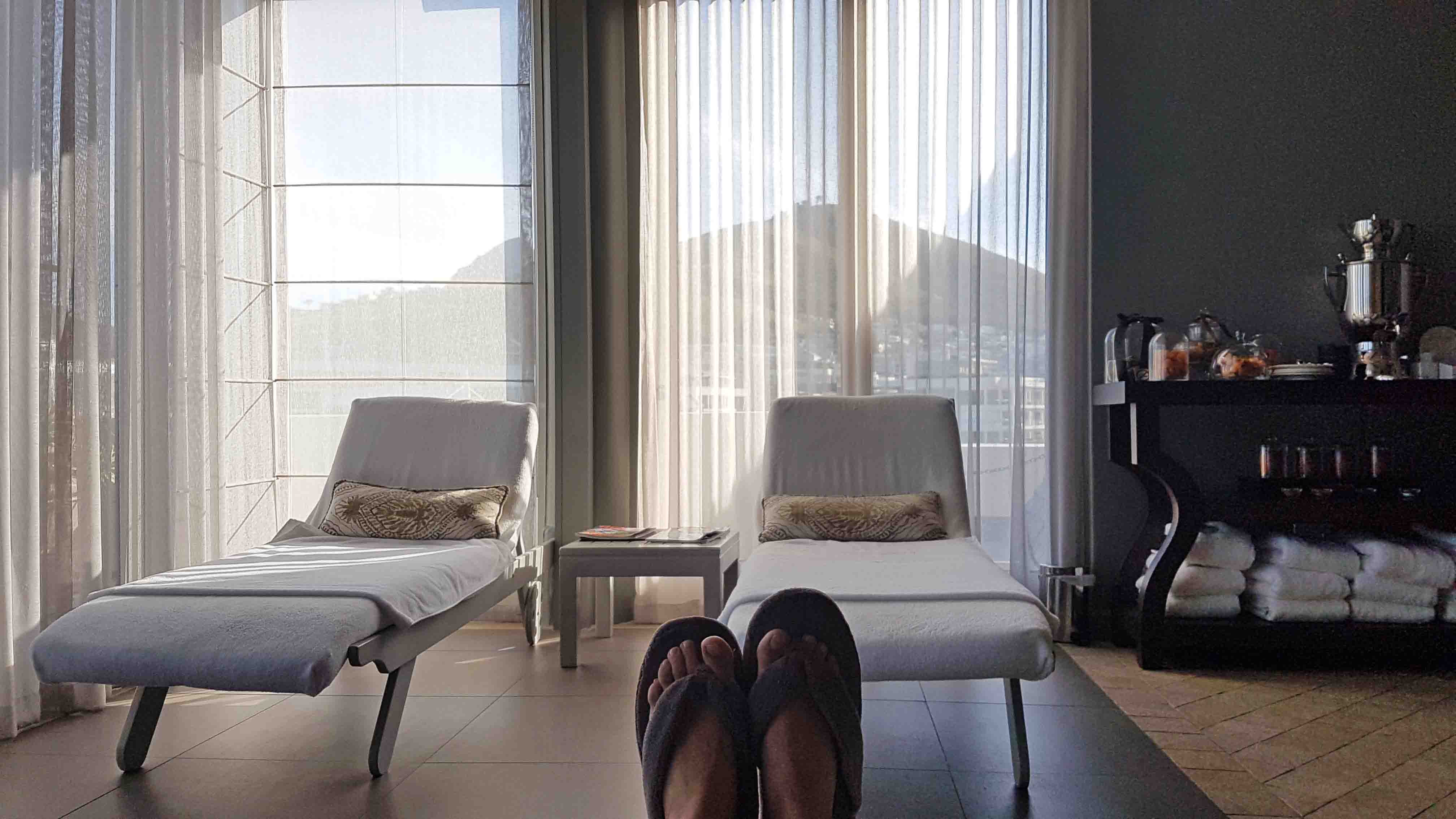 Relaxando no spa após massagem deliciosa! Cape Grace Hotel