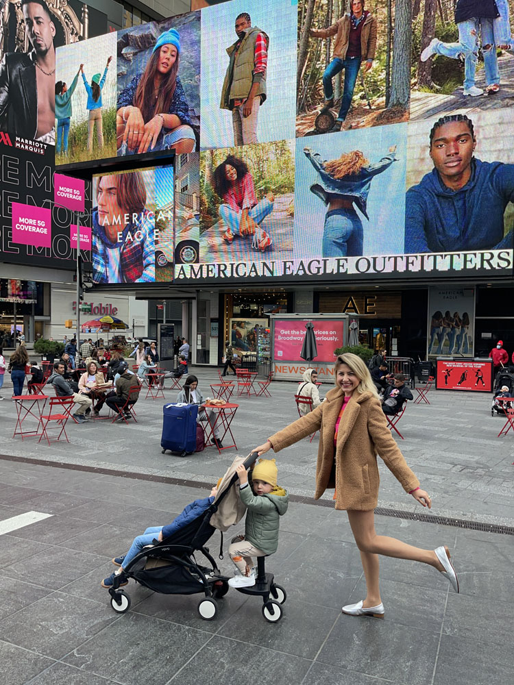 nova york com crianças - times square