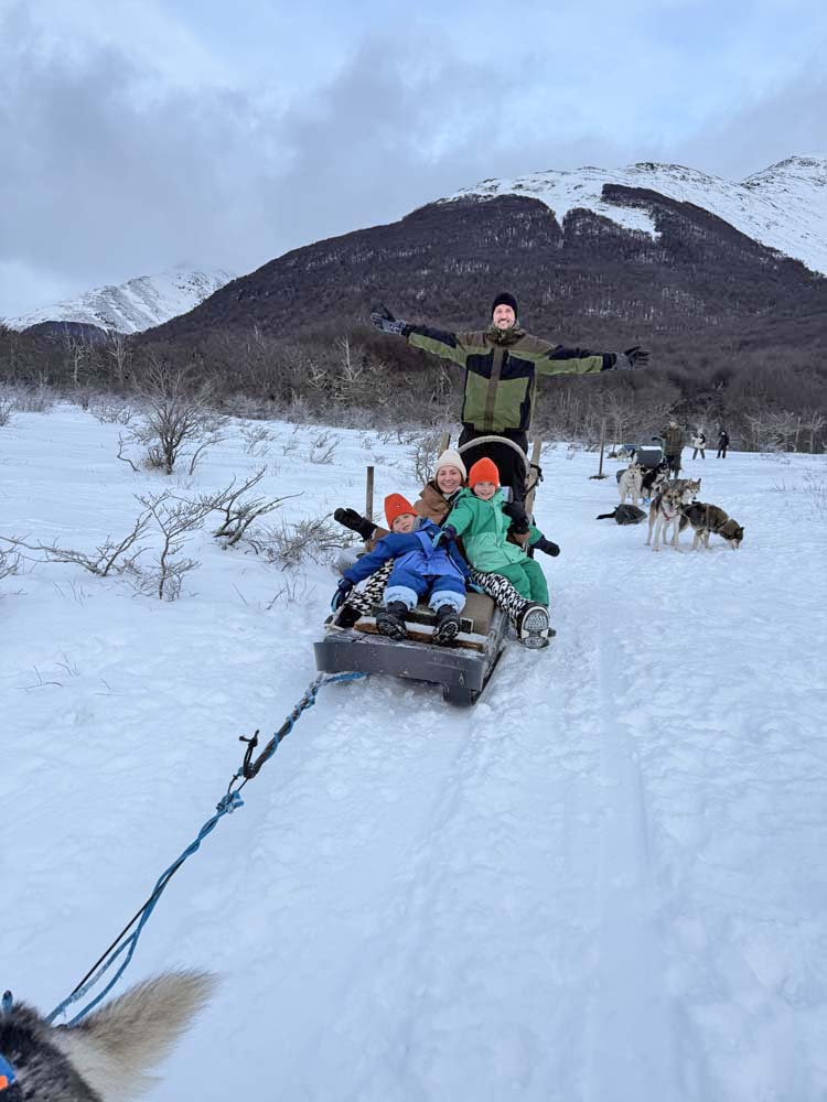 trenó com huskies ushuaia