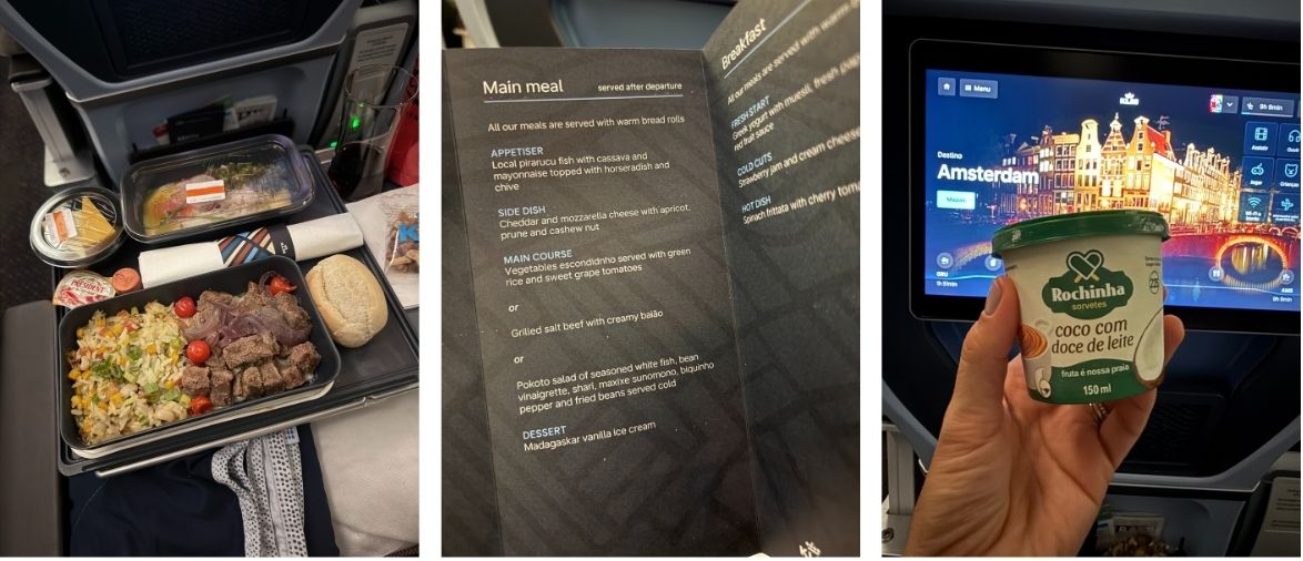 KLM PREMIUM COMFORT - REFEIÇÕES A BORDO - SERVIÇO DE BORDO - COMIDA